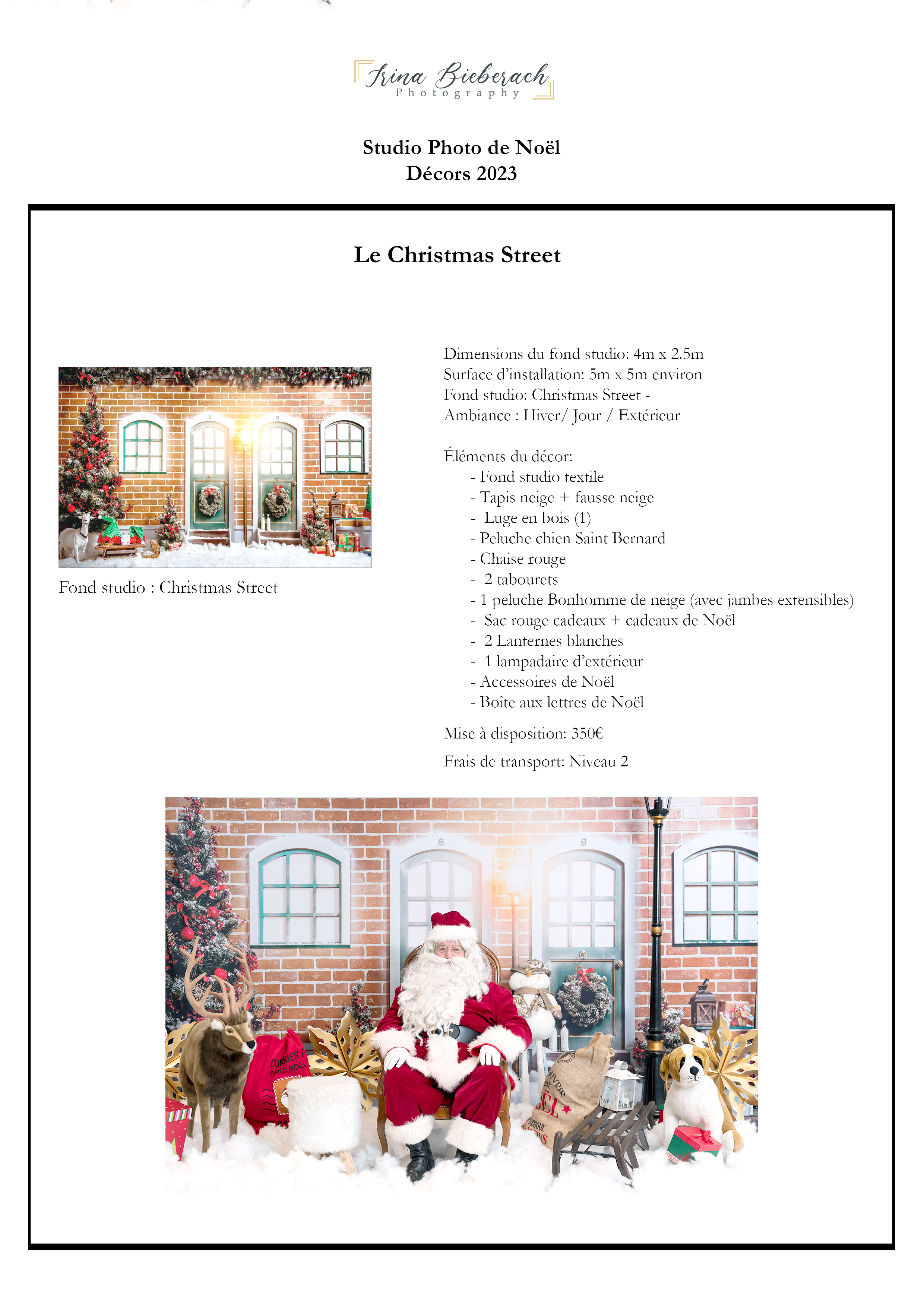 Fiche descriptive d'éléments du décors de noël